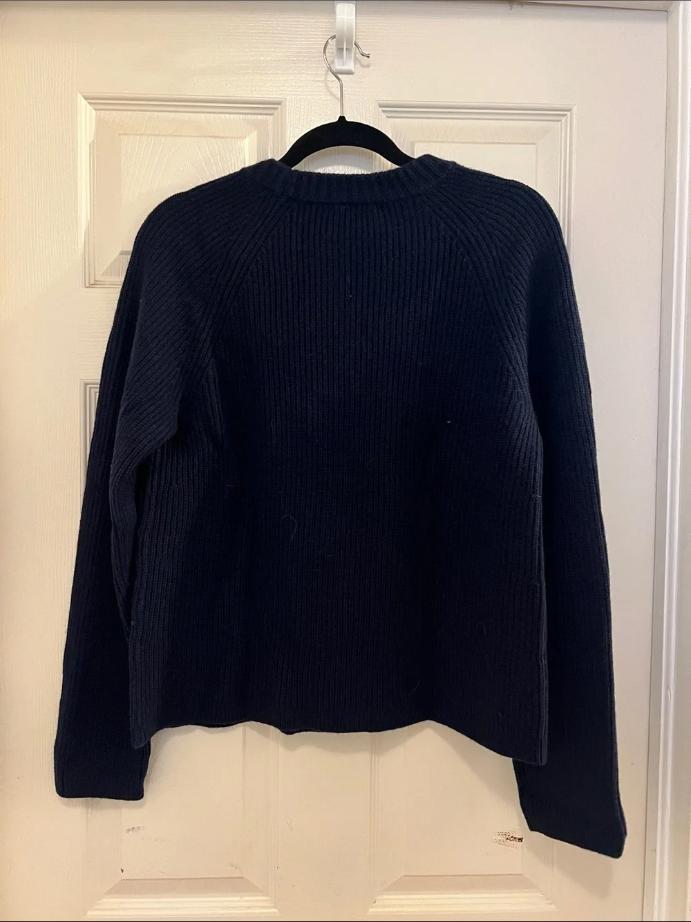 NWT Quince Mongolian Cashmere Fisherman Crewneck Sweater in Navy, sz Medium